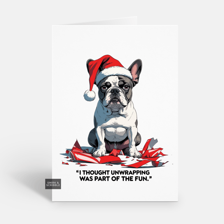 Unique Funny Christmas Card For Him Or Her - Dog Xmas Greeting 