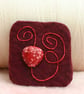 Burgundy Textile Brooch - Image 2