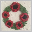 Crocheted poppy wreath