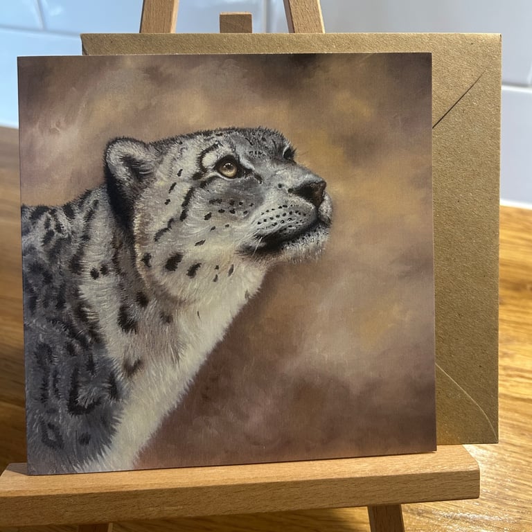 6 x 6 inch Snow Leopard Card