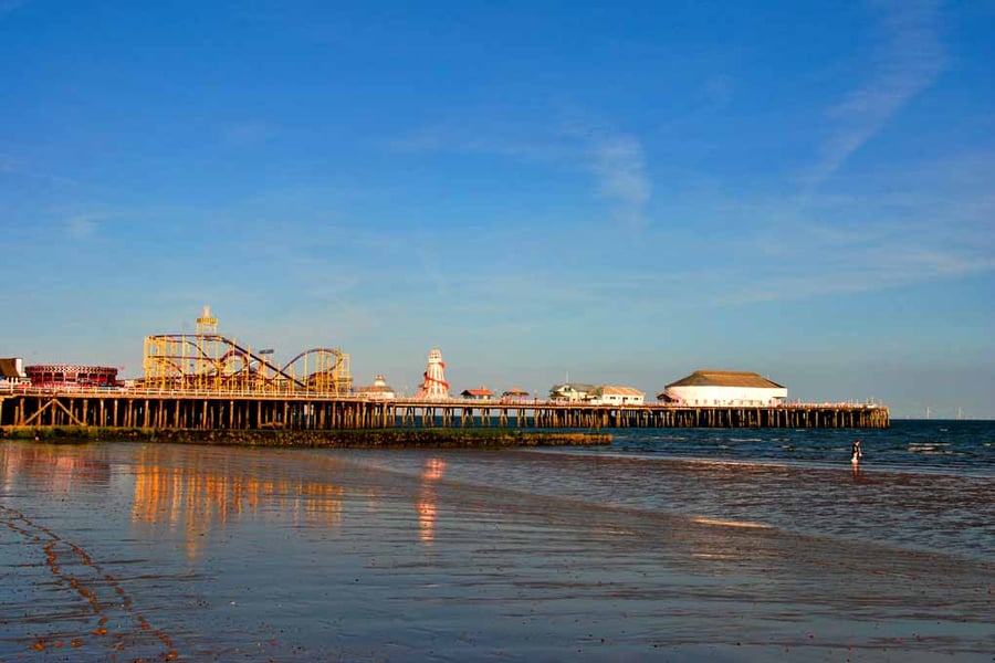 Clacton On Sea Pier And Beach Essex UK Photograph Print