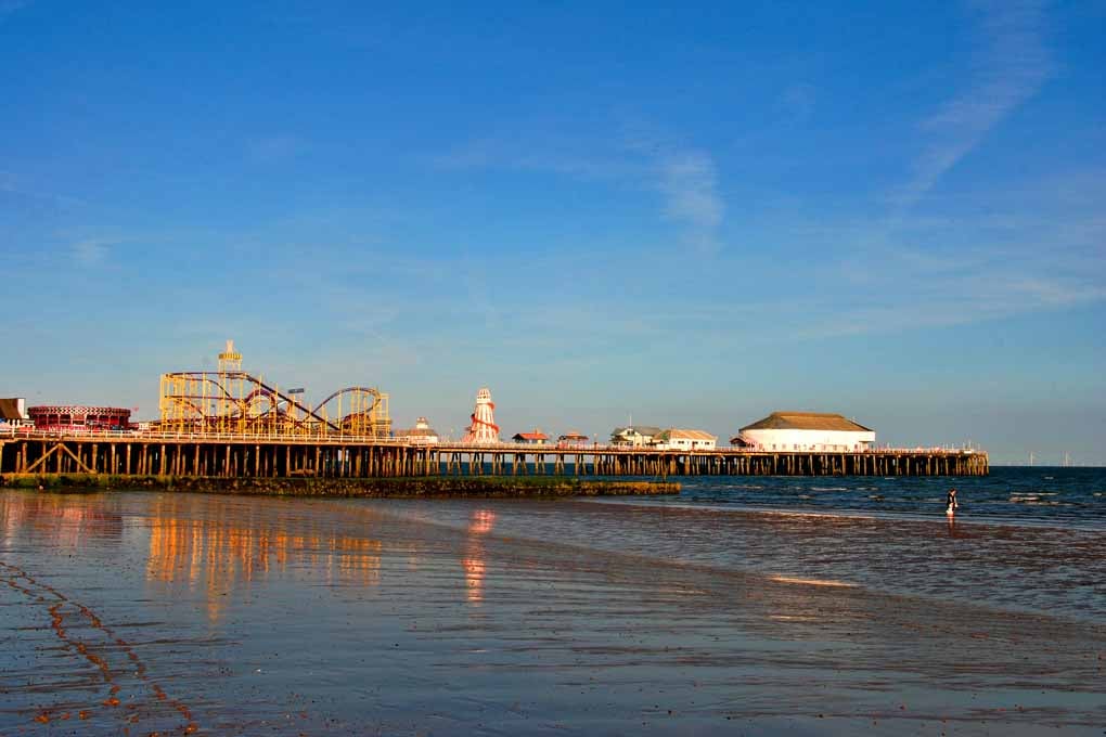 Clacton On Sea Pier And Beach Essex UK Photograph Print