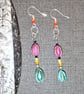 Native American Inspired Ghost Bead Earrings