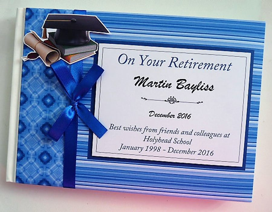 Teacher Retirement Guest book, retirement party gift, keepsake