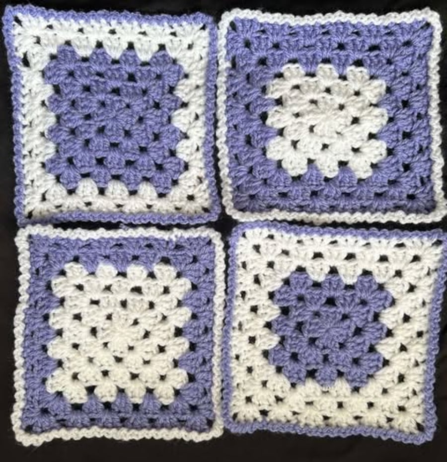 Handmade crocheted coasters 4 x  Purple 2