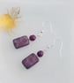 Cute Polka Dot Rectangular Drop Earrings in a Choice of Colours - Image 3
