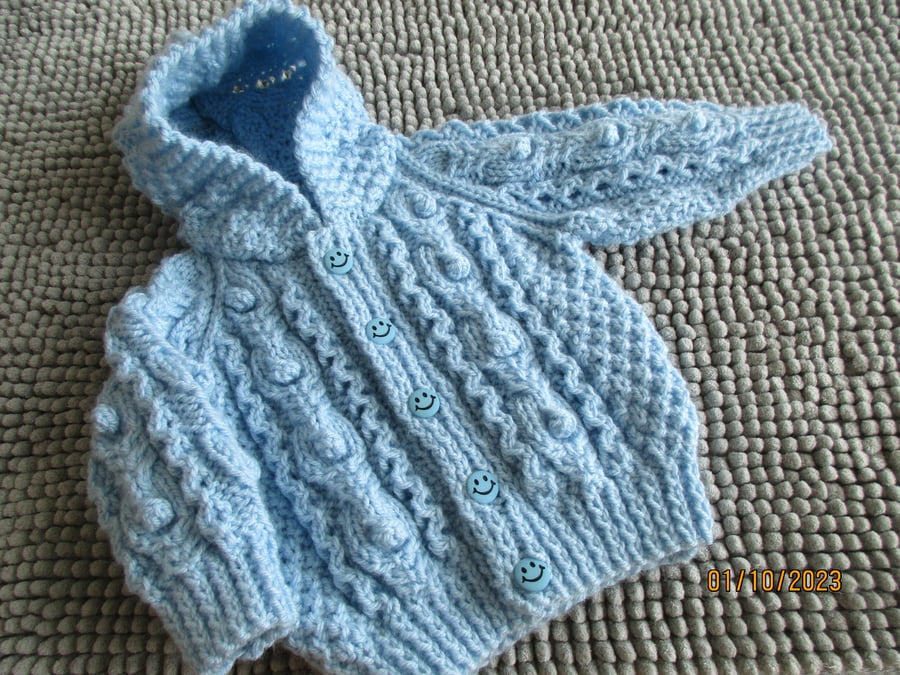 16" Baby Boys Aran Jacket with Hood