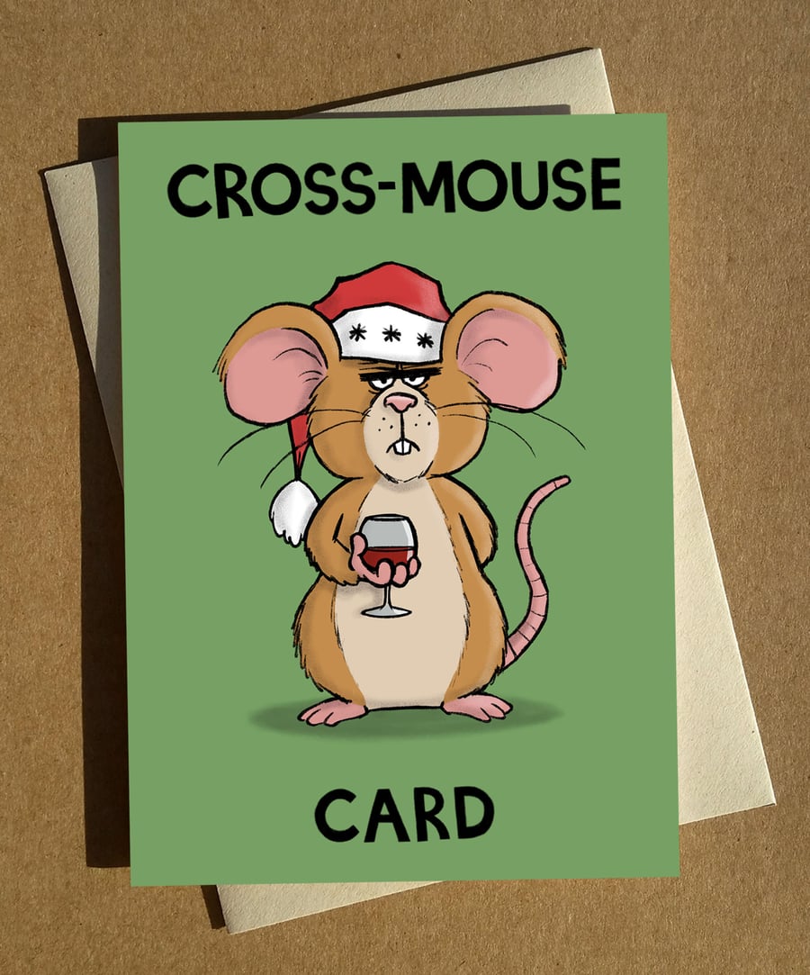 Mouse Pun Christmas Card: Funny Festive Xmas Card A6