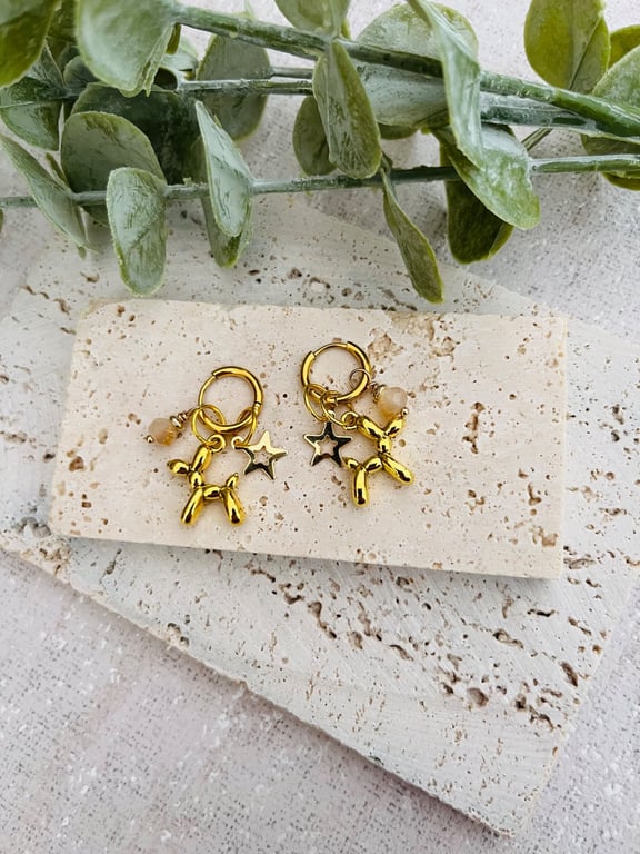 Balloon dog earrings