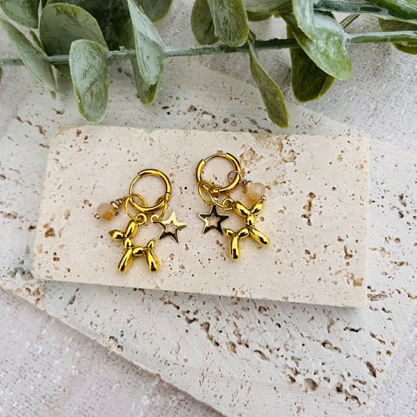 Balloon dog earrings