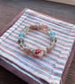 Black Gold Super Seven, Aquamarine & Peach Moonstone Bracelet