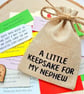Nephew Quote Keepsake Bag, 31 Quotes, Sentimental Present Gift For Nephew