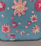 Hand embroidered flowers small picture upcycled painted frame. - Image 3