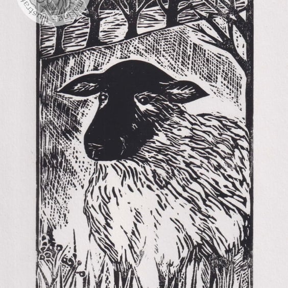 Sheep - original linocut