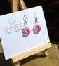 Light Pink and Silver Floral Beadwork Earrings