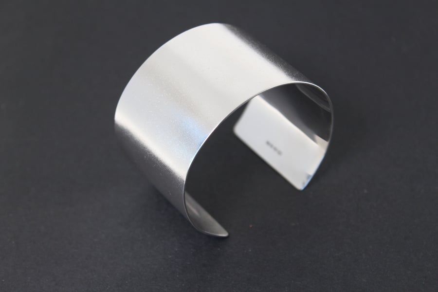 Wide statement silver cuff