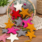 Handmade Crochet Stars, Little Stars, Christmas tree ornament