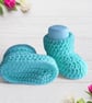 Spring Green Crochet Baby Booties, Gender-Neutral Cot Shoes, Newborn Slip-On  - Image 5