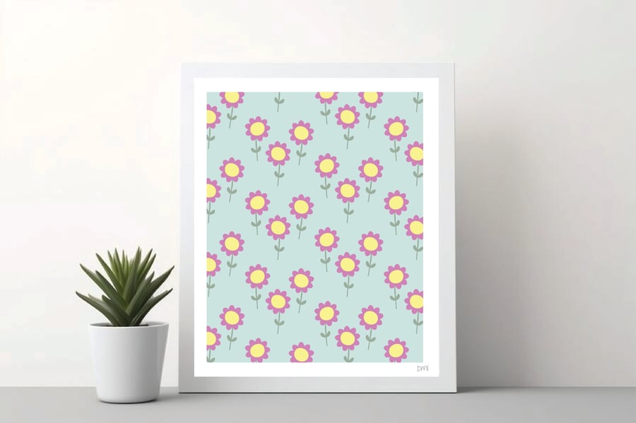 Flower Garden A4 Art Print 
