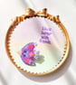 Hand-painted Hair Tie with hand-coloured card - Image 2