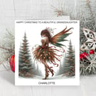 Woodland Christmas Fairy Personalised Christmas Card.