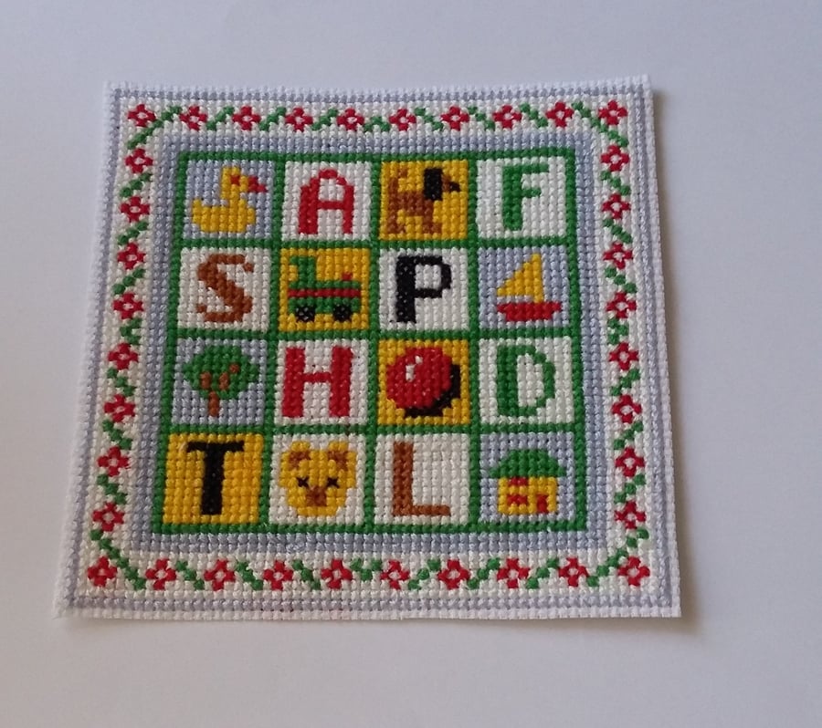 1:12th SCALE  CROSS STITCHED NURSERY RUG