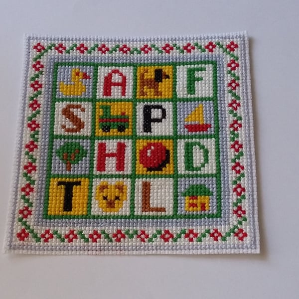 1:12th SCALE  CROSS STITCHED NURSERY RUG