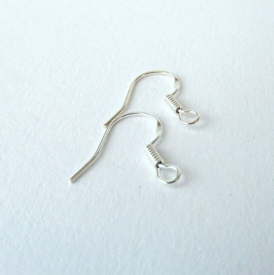 One pair of sterling silver earwires - alternative to silver plated wires