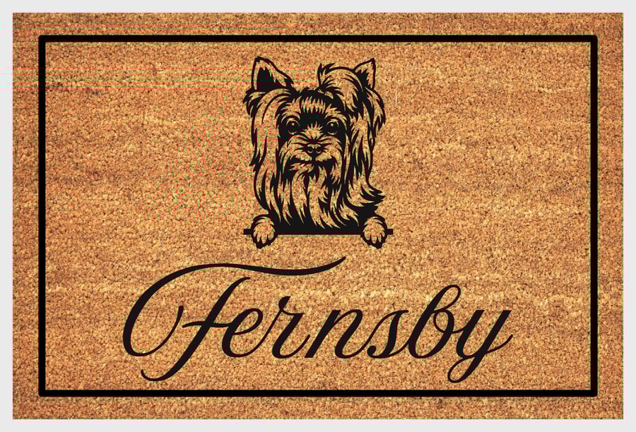 Yorkshire Terrier Door Mat No.1 - Personalised Yorkie Welcome Mat - 3 Sizes