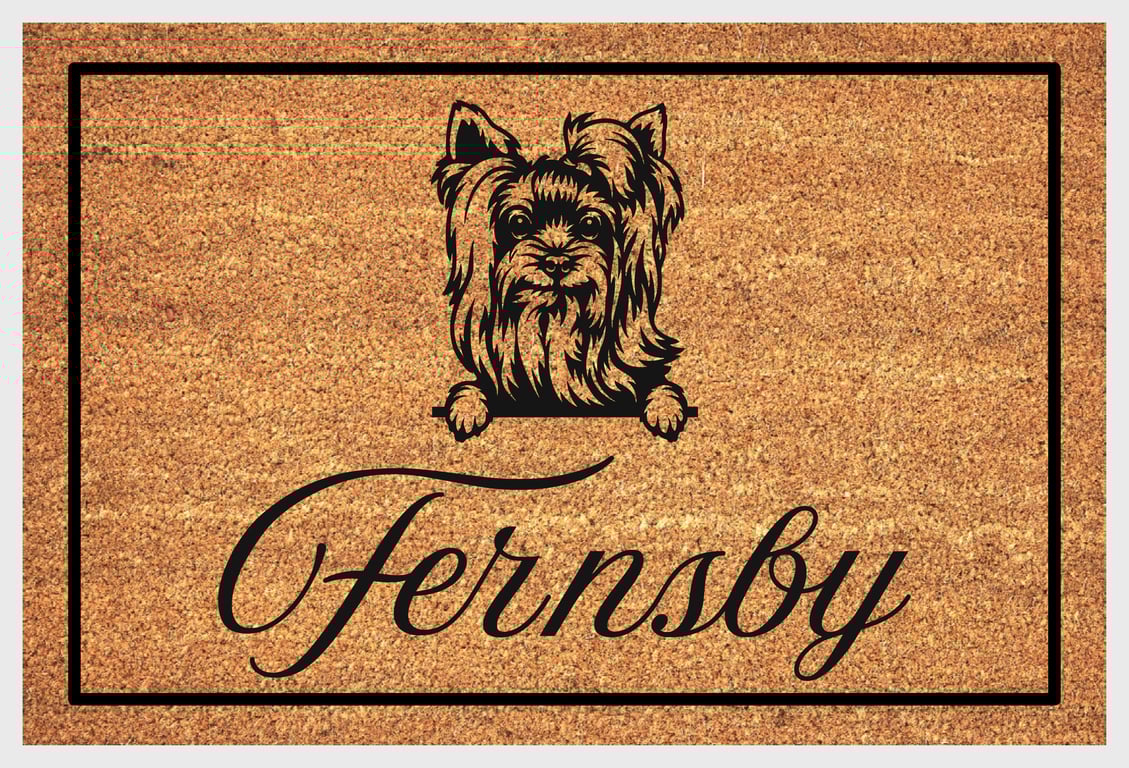 Yorkshire Terrier Door Mat No.1 - Personalised Yorkie Welcome Mat - 3 Sizes