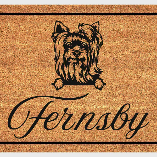 Yorkshire Terrier Door Mat - Personalised Yorkie Welcome Mat - 3 Sizes