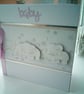 Cute elephant decoupage personalised new baby card - Image 1