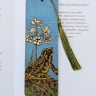 Pyrography frog wooden bookmark - british wildlife gift for a nature lover 