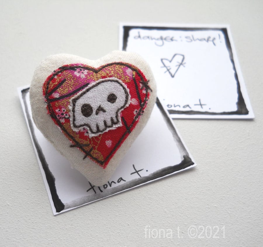 RESERVED LISTING skull heart brooch for sasha