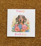 Dachshund Birthday Card - Watercolour Style Sausage Dog