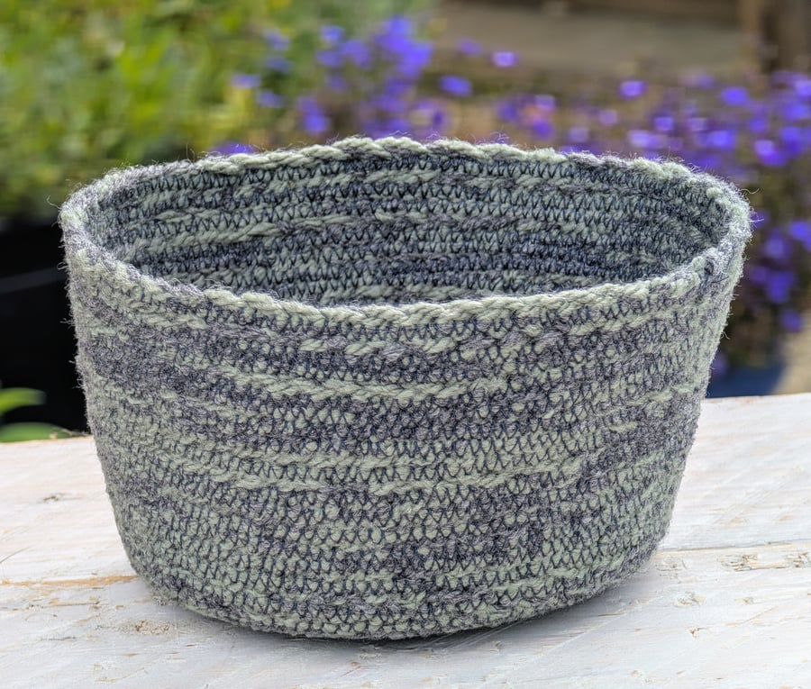 Farmhouse Style Crochet Rope Basket 