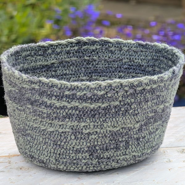Farmhouse Style Crochet Rope Basket 