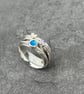 Silver Spinner Ring, fidget ring, moonstone ring, enamel ring, spinning ring, - Image 4