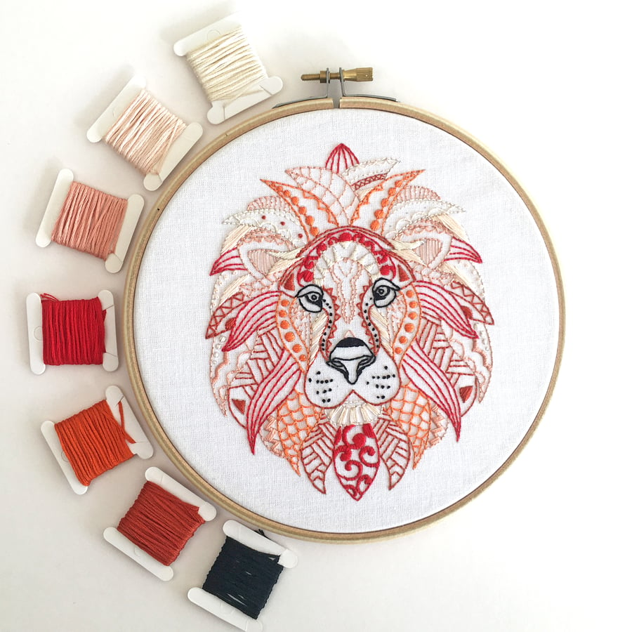 Lion Embroidery Kit - Embroidery Kit