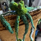 Green crotcheted octopus hand made medium size