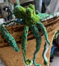 Green crotcheted octopus hand made medium size