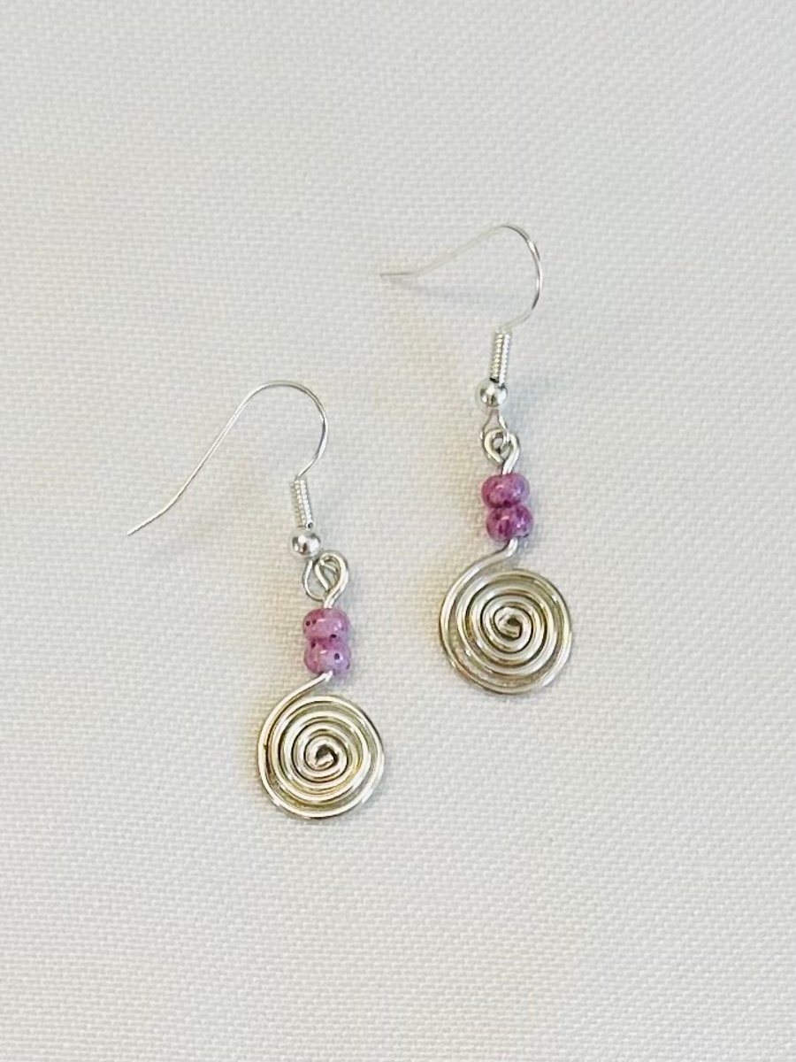 Handmade spiral earrings 