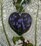 Bluebell hand-painted slate heart ornament - Image 1