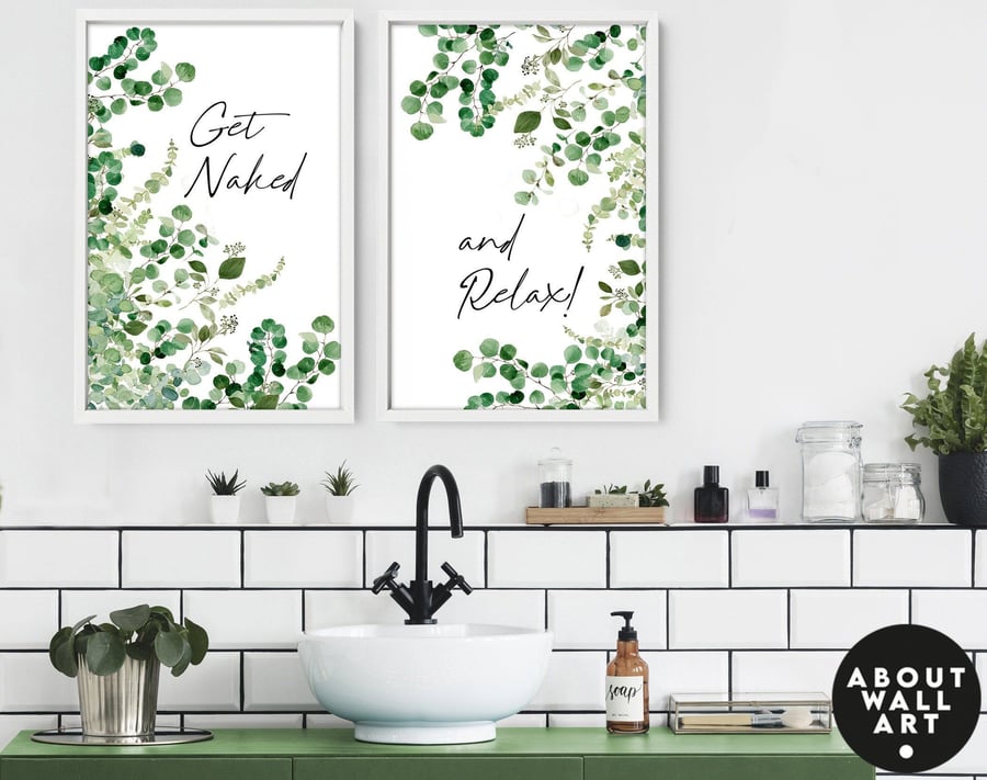 Spa Decor, Home Decor Bathroom set of 2, bathroom wall art, Spa Bathroom Decor, 