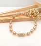 Pearl Bracelet - Gold Pearl and Crystal Stretch Bracelet - Special Occasion  
