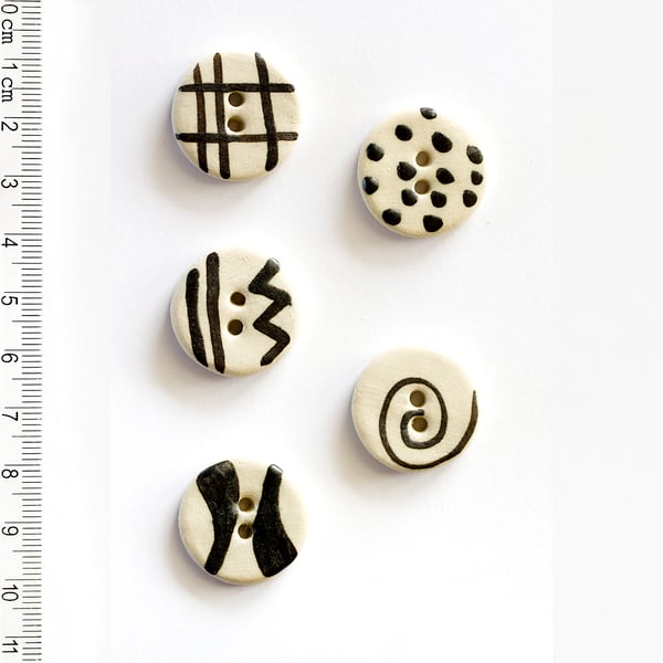 Pattern Buttons, Handmade Buttons, Coat Buttons, Statement Fashion Buttons, gift