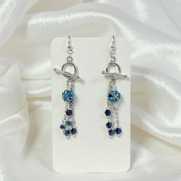 Royal Blue Glass Earrings