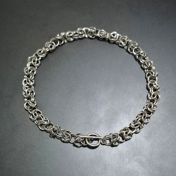 Byzantine Weave Stainless Steel Chainmaille Choker Necklace
