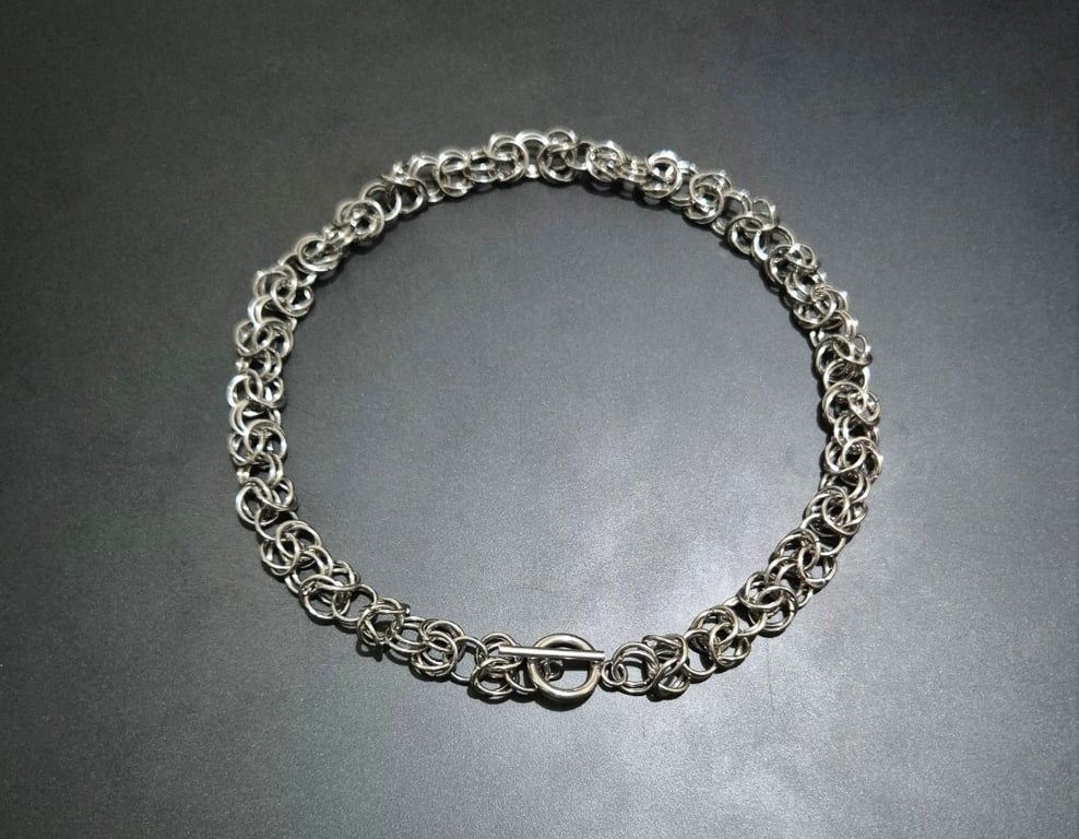 Byzantine Weave Stainless Steel Chainmaille Choker Necklace