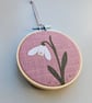Snowdrop mini hoop, handmade hanging decoration, embroidered - Image 8